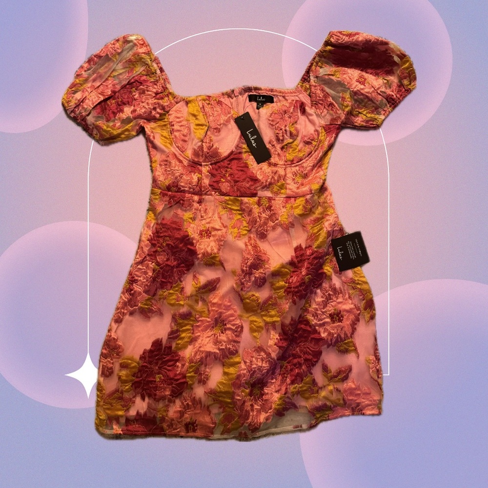 Lulus Pink Floral Party Dress